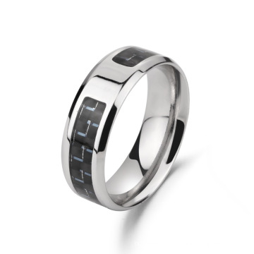Jóias de jóias de titânio anéis de aço inoxidável anel de anel de carbono anel de fibra de carbono